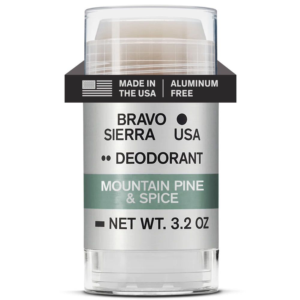 Bravo Sierra déodorant - bouteille Montagne et Pin, fraîcheur durable.