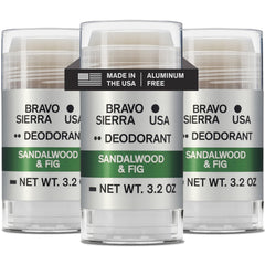 Bravo Sierra déodorant triple pack - emballage visible et prêt à l'emploi avec protection longue durée.