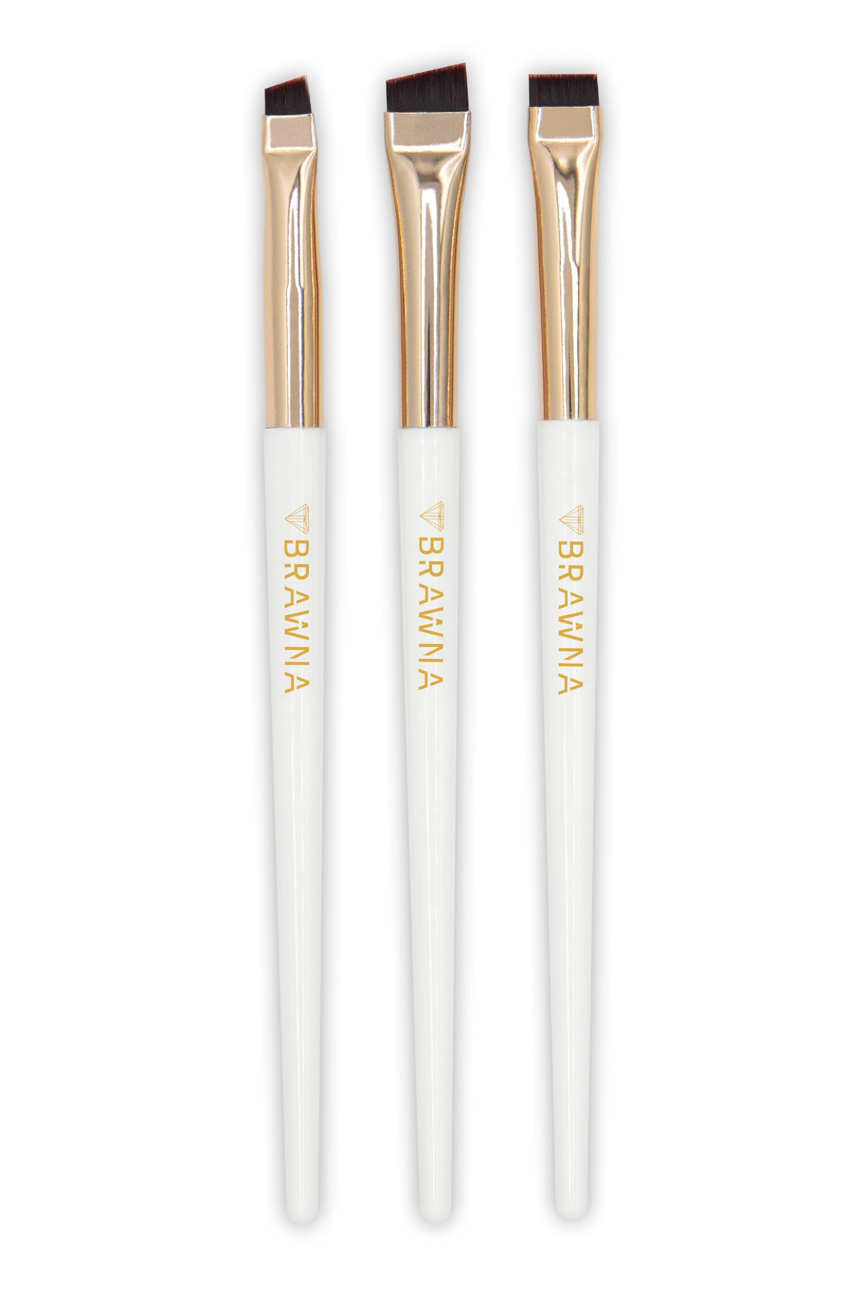 Pinceau angulaire pour sourcils du set BRAWNA, précision et définition naturelle.