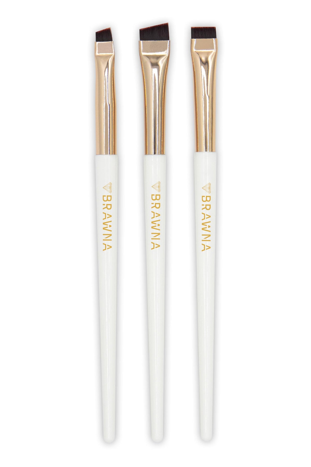 Pinceau angulaire pour sourcils du set BRAWNA, précision et définition naturelle.