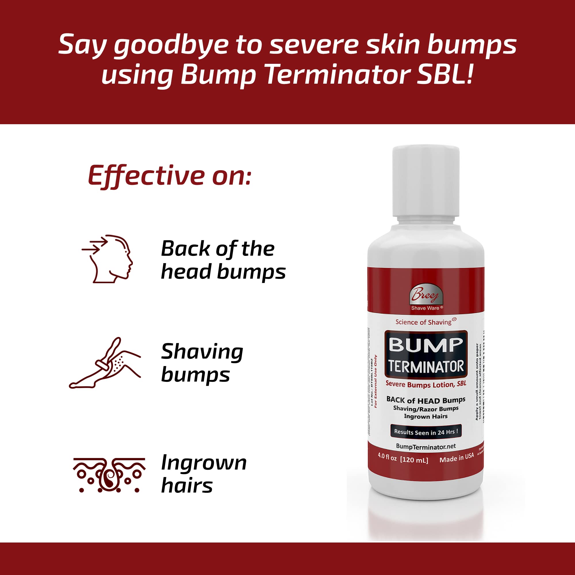 BREEJ Bump Terminator avant-après visibles sur les zones sensibles