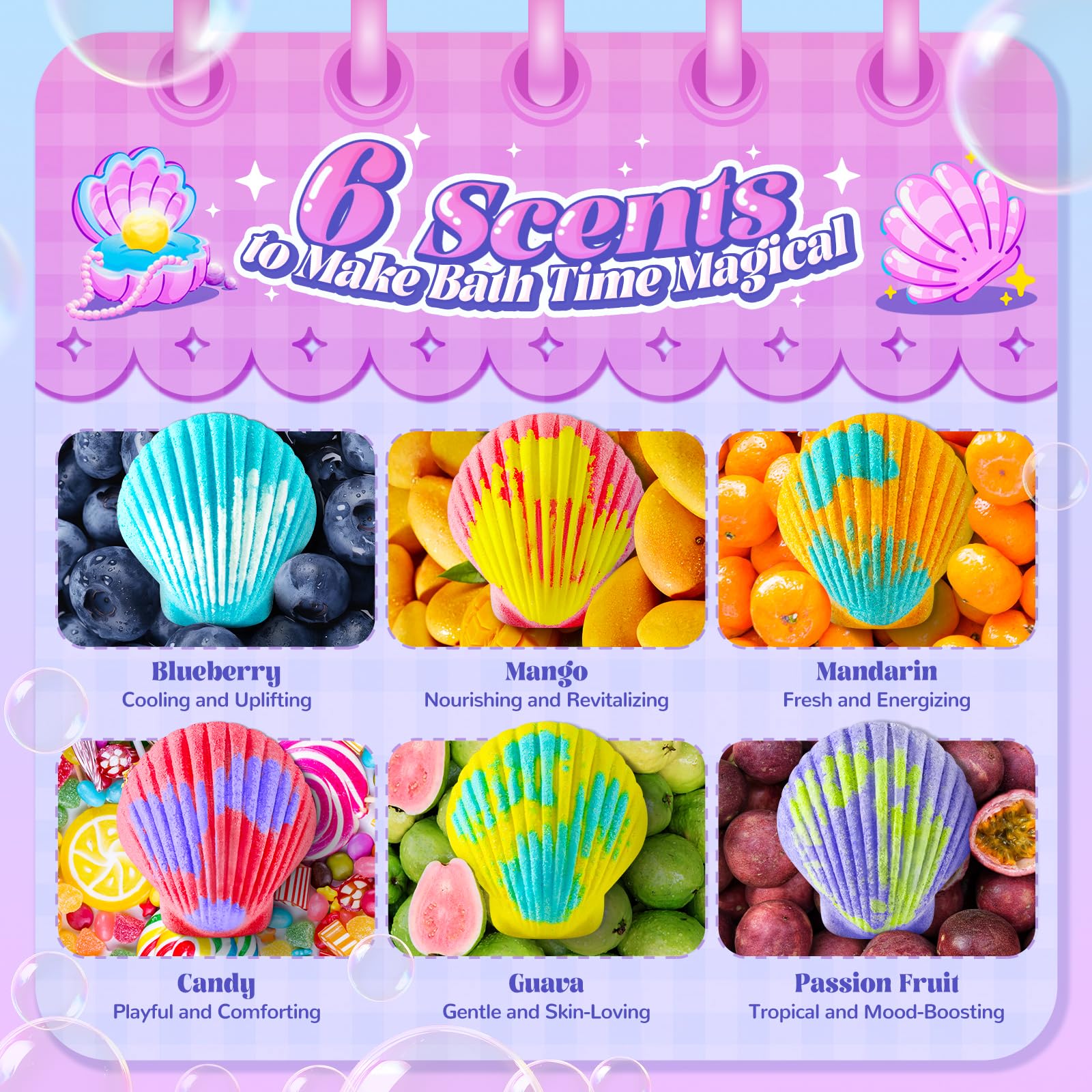 Breezedream coquille senteurs-fruites : arômes fruités pendant le bain.