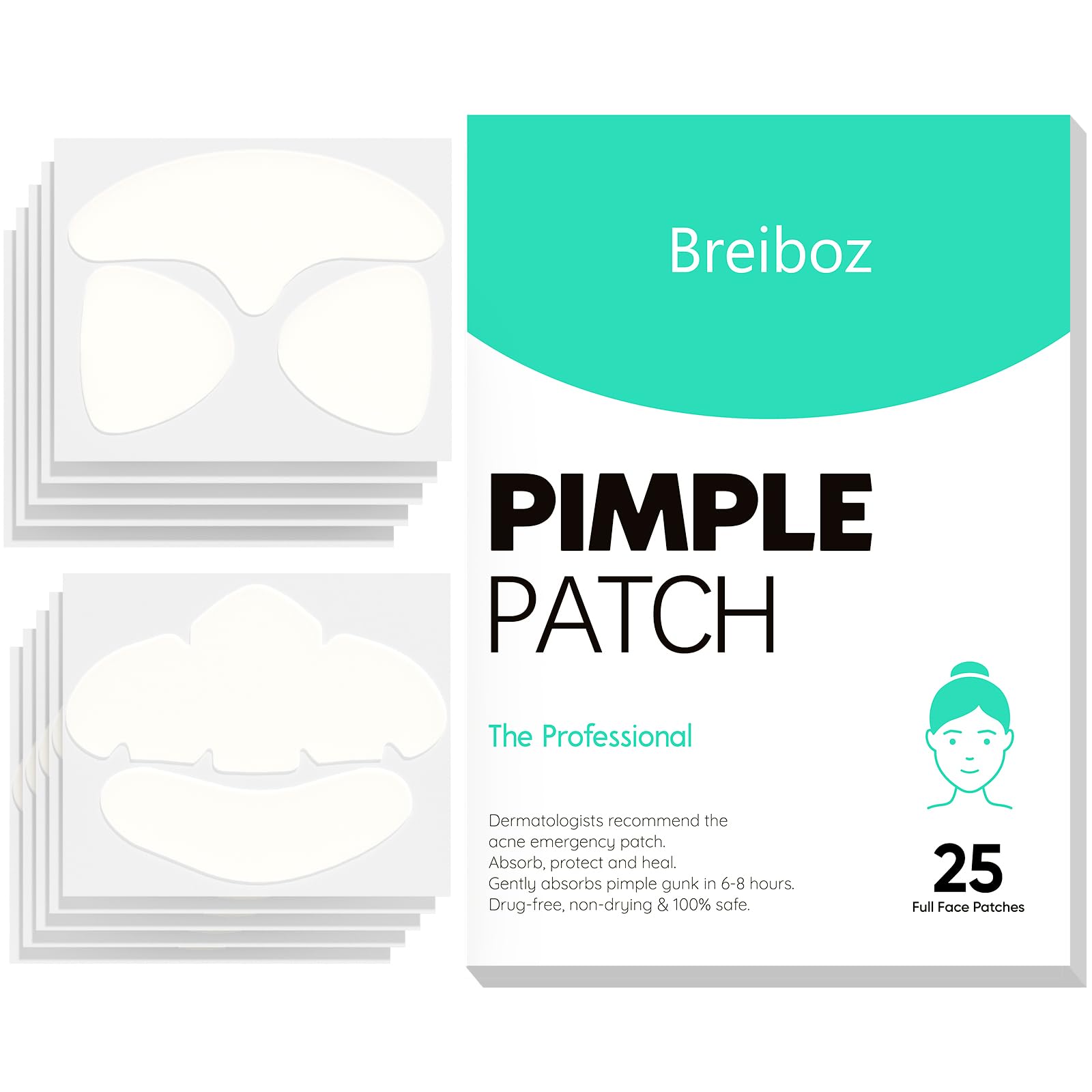 Patch hydrocolloïde Breiboz pour le visage, adhérence efficace et discrète.