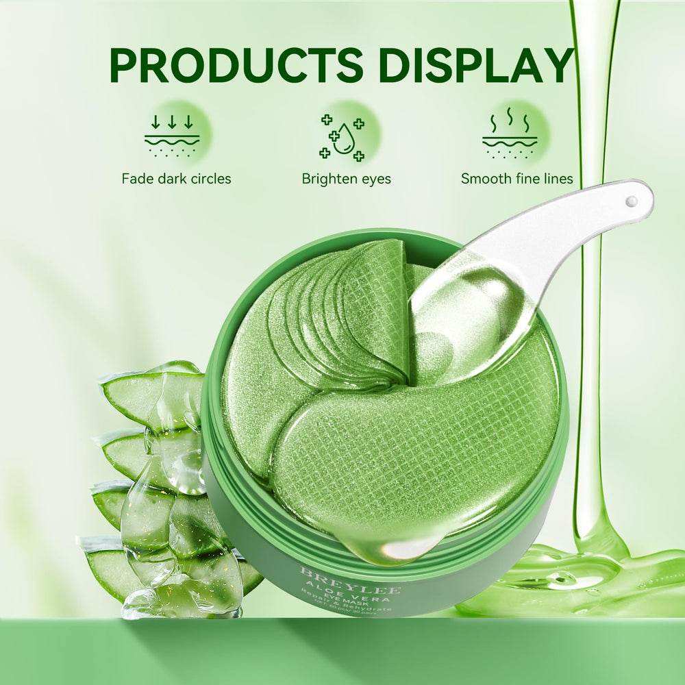 BREYLEE Aloe Vera Eye Masks non-slip grid design prevents slippage.