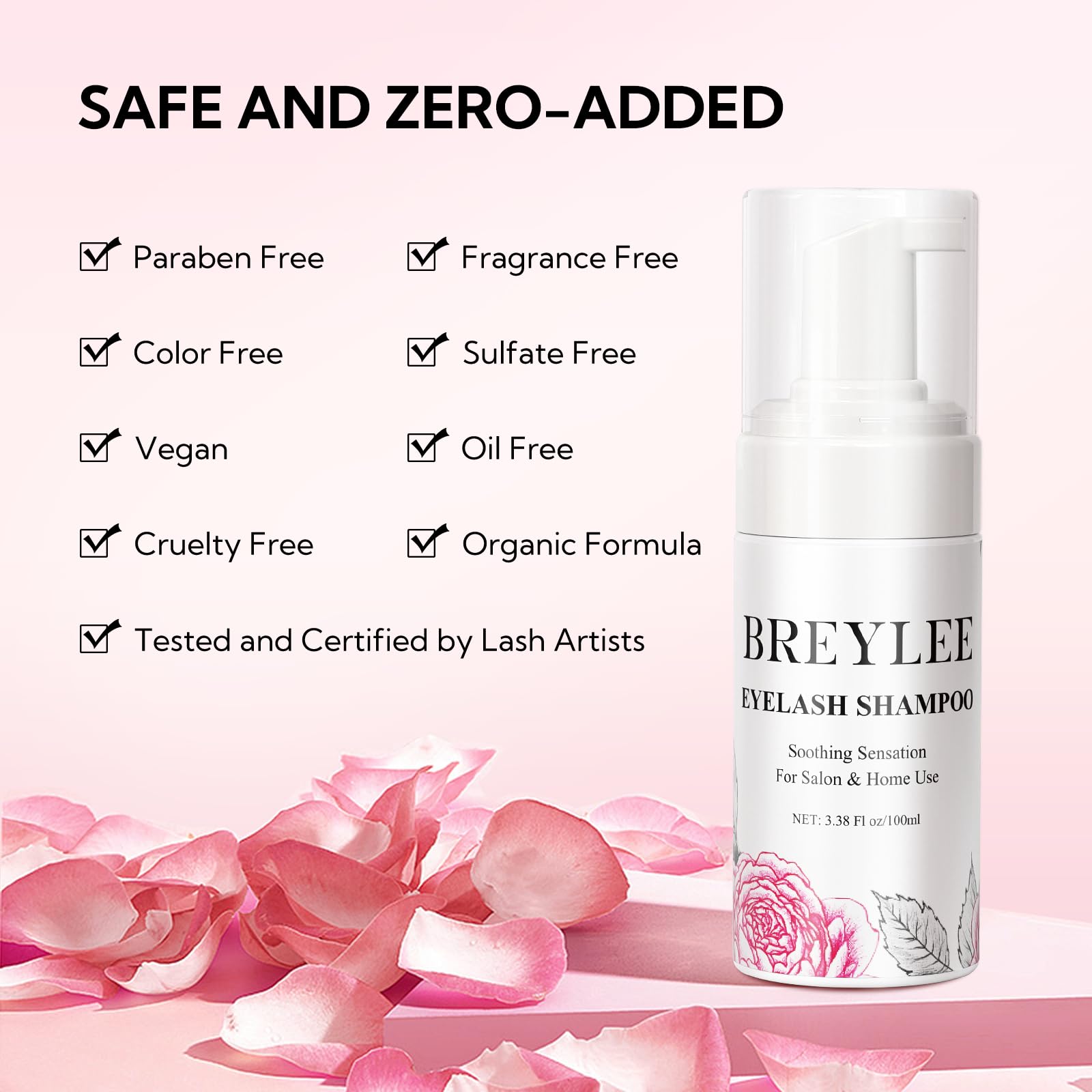 BREYLEE bouteille lavage cils: facilite l application et le rinçage du soin