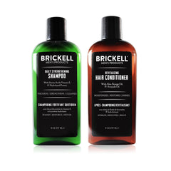 Brickell après-shampoing homme volumisant, cheveux plus denses et brillants.