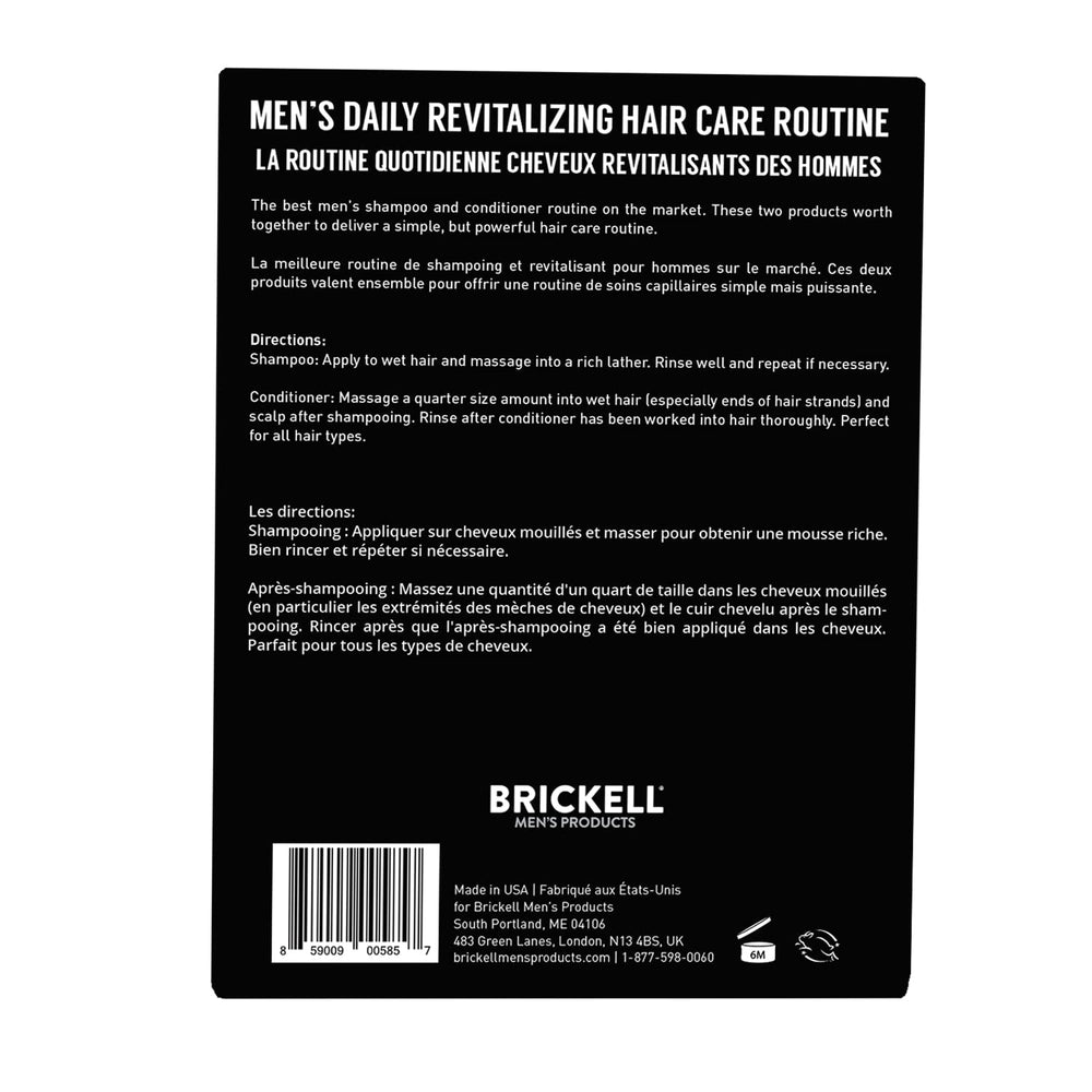 Coffret cadeau Brickell pour soins capillaires masculins, naturel et biologique.