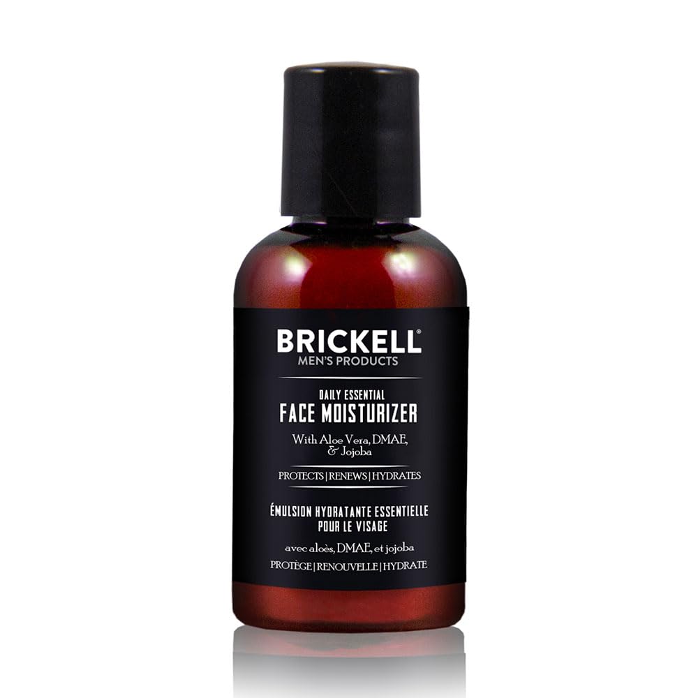 Brickell Daily Essential : bouteille hydratante légère pour homme, absorption rapide.