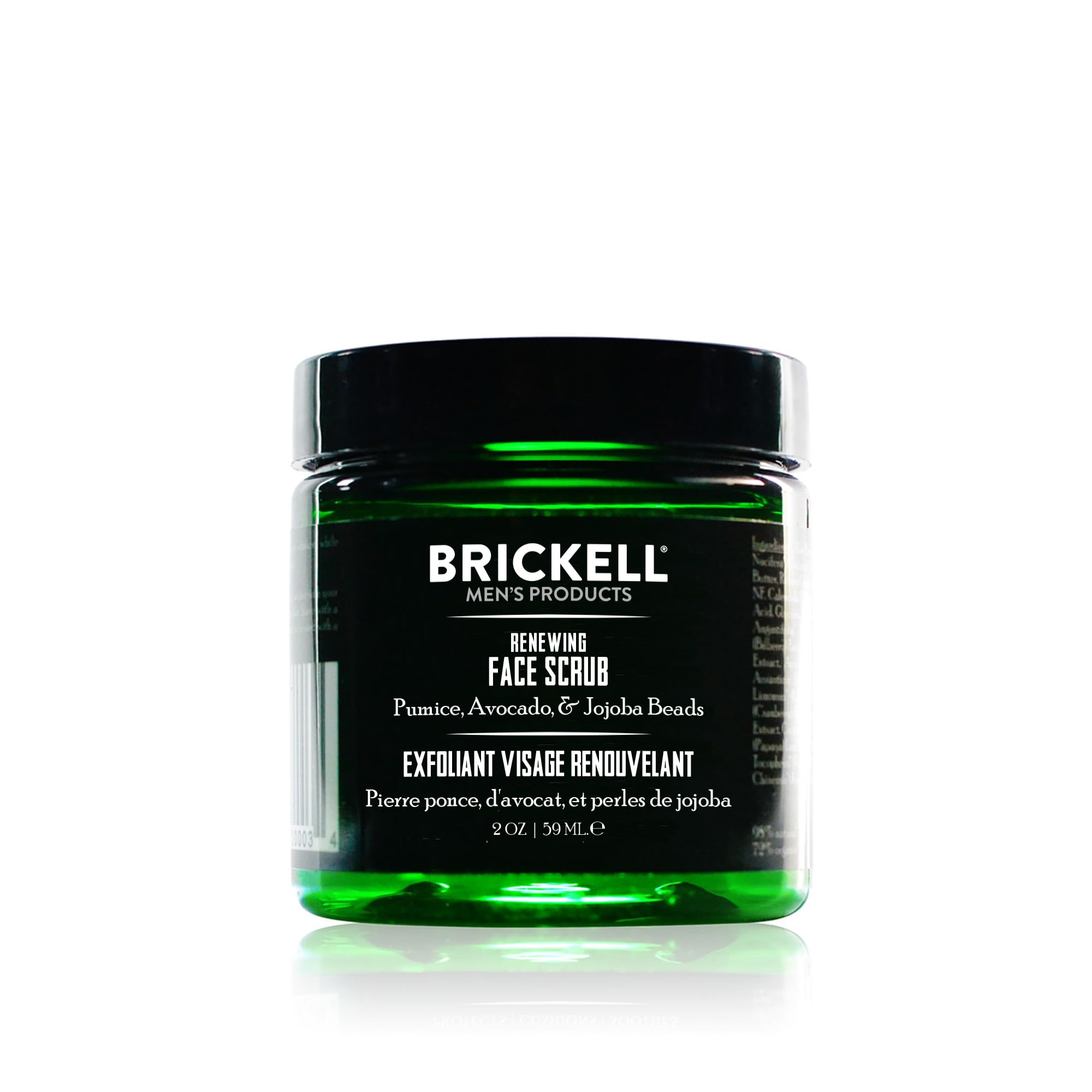 Brickell Gommage Visage Renouvelant avec perles de jojoba exfolie en douceur.
