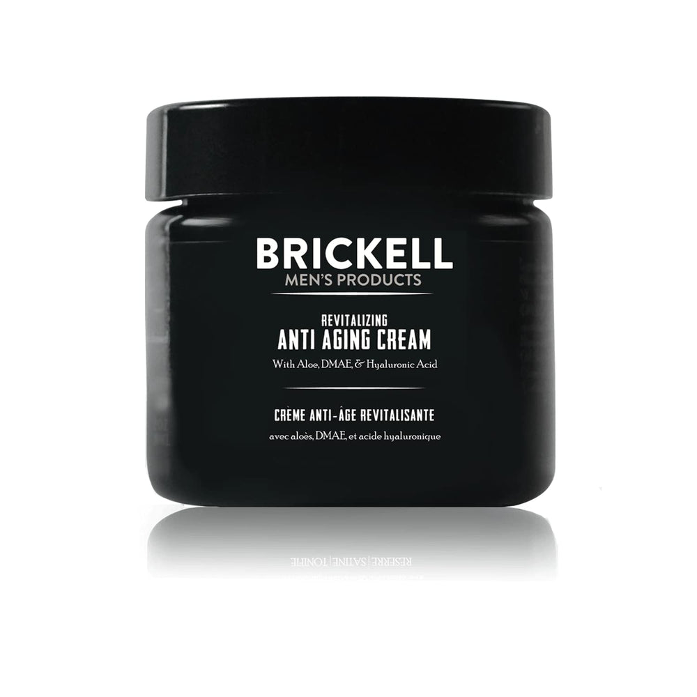 Brickell Homme Crème anti-âge nocturne – application rapide avant le coucher, lisser les ridules.