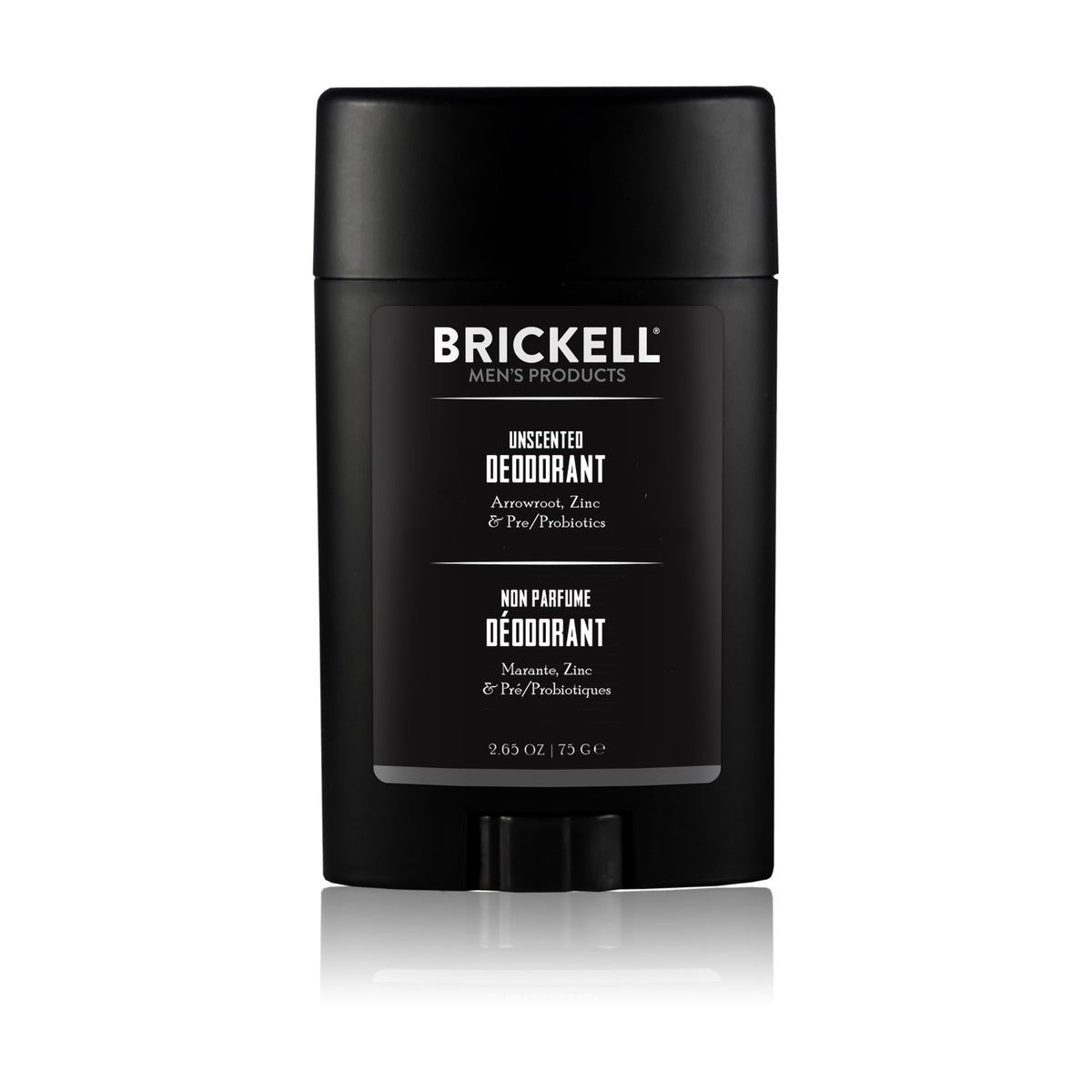 Brickell Déodorant Homme Naturel sans aluminium, emballage recyclable et pratique.