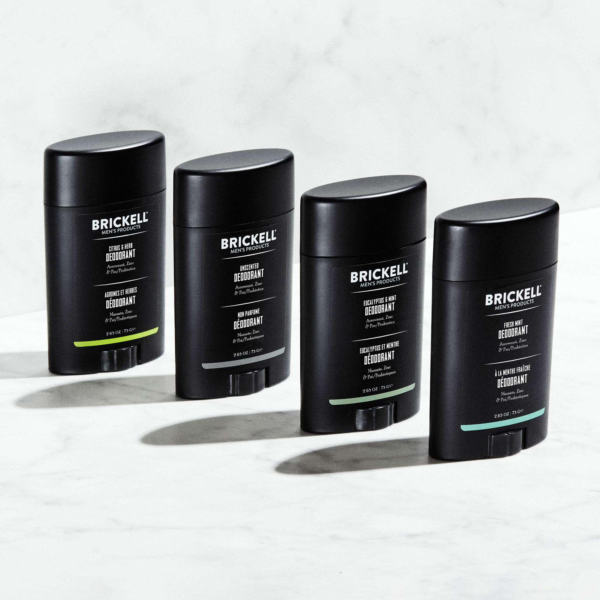 Texture naturelle de Brickell sans bicarbonate, soin pour peau sensible.