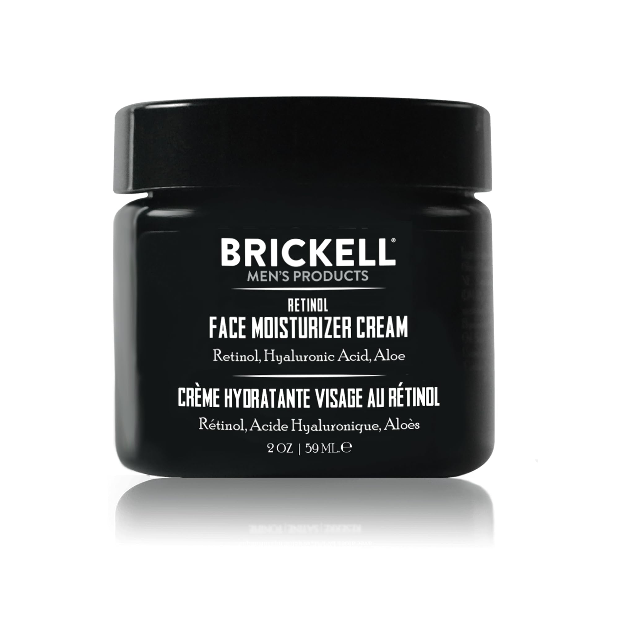 Brickell Homme Retinol Crème Visage Pot – hydratation profonde pour la nuit.