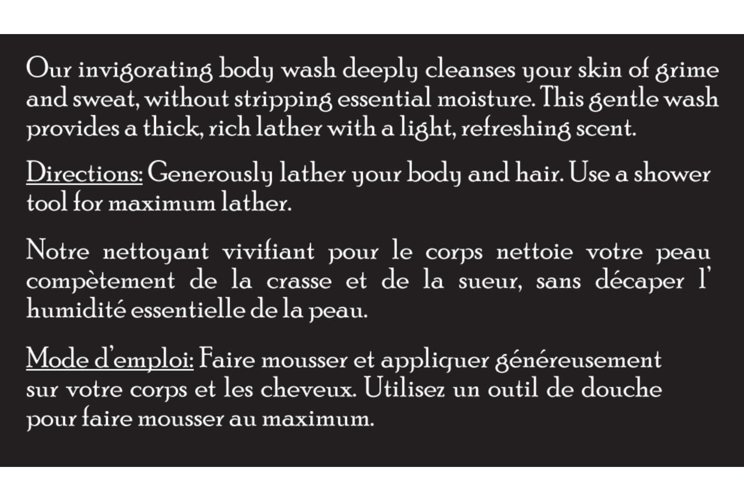 Sans sulfates — Gel douche Brickell respectueux de la peau sensible.