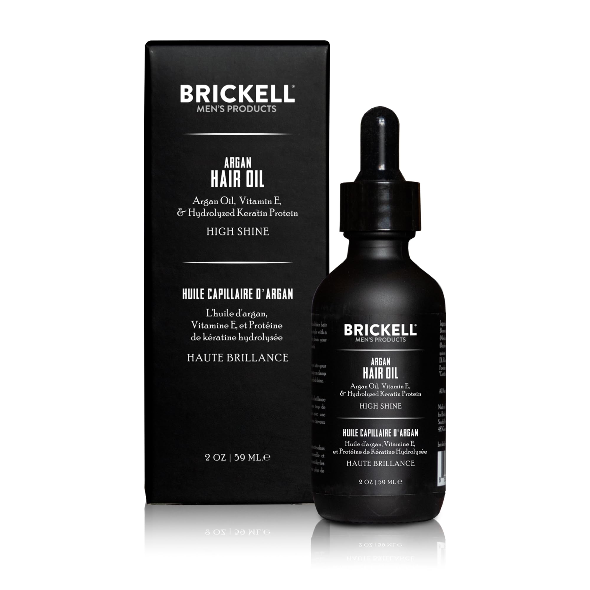 Brickell Huile d'Argan — texture légère pour nourrir les cheveux.