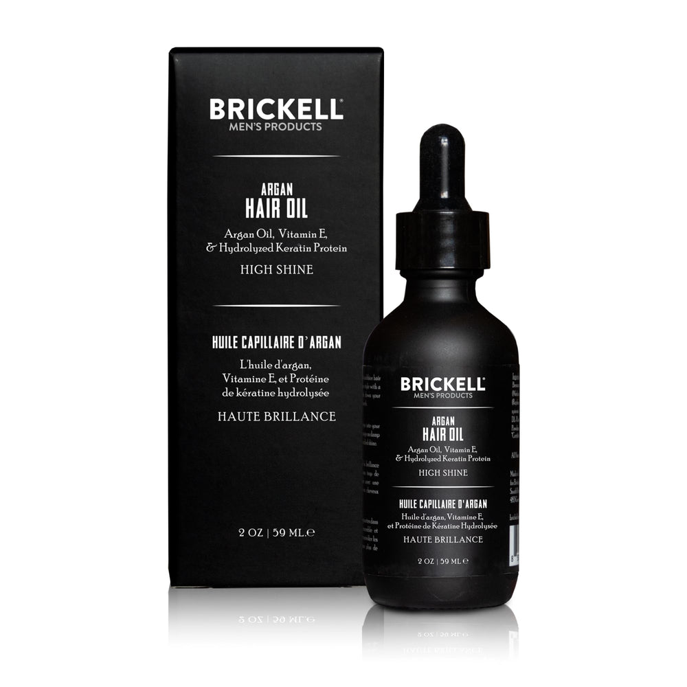 Brickell Huile d'Argan — texture légère pour nourrir les cheveux.