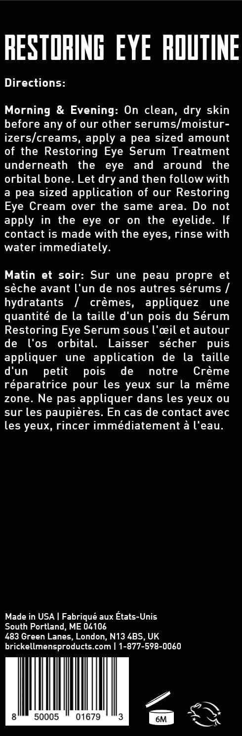 Brickell ingrédients-naturels: hydratants et peptides pour le contour.