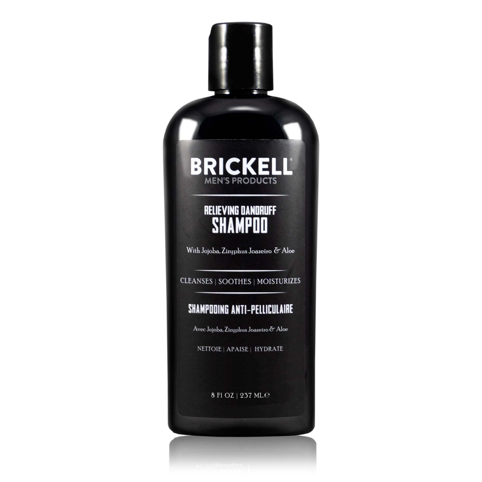 Brickell Men - bouteille du shampooing anti-pellicules apaise le cuir chevelu.