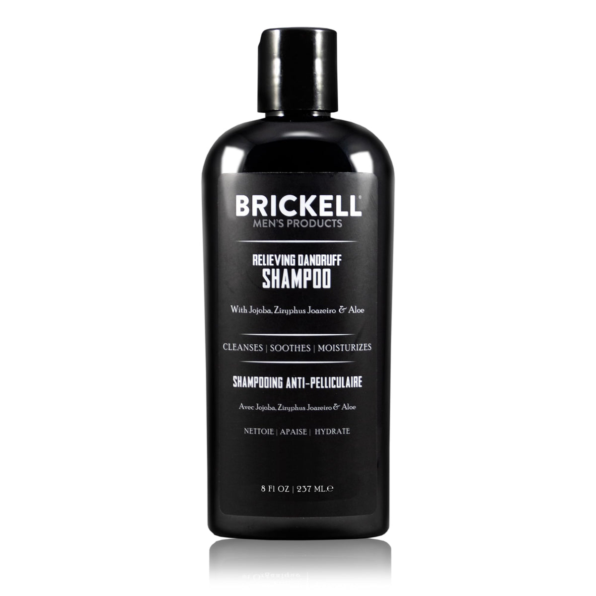 Brickell Men - bouteille du shampooing anti-pellicules apaise le cuir chevelu.