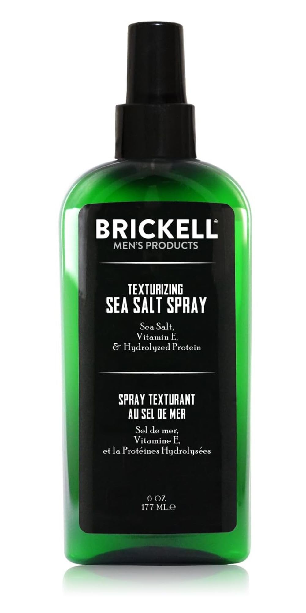 Brickell Men Spray texturisant au sel marin – bouteille offrant volume naturel.