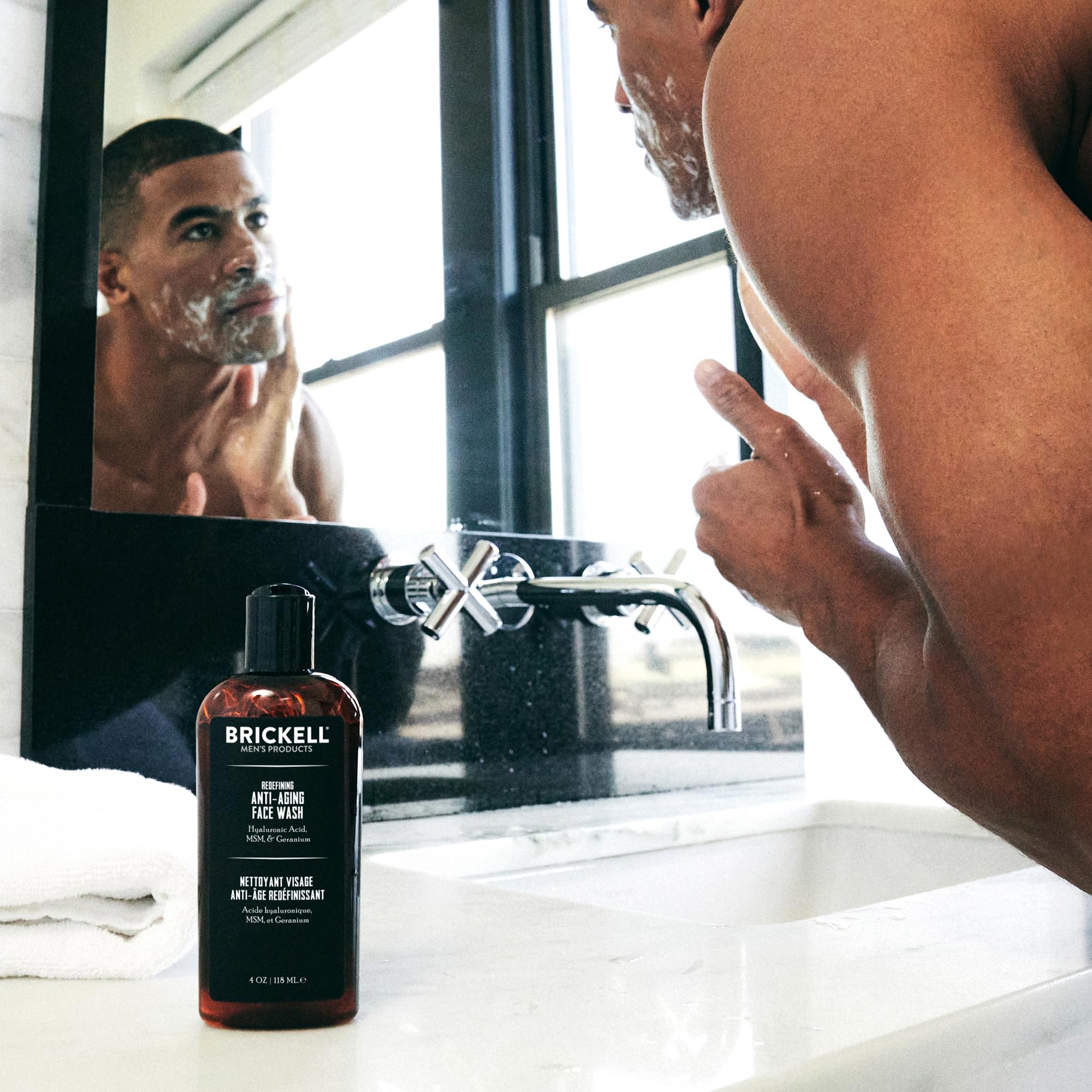 Brickell Géranium extrait, parfum subtil, soin masculin