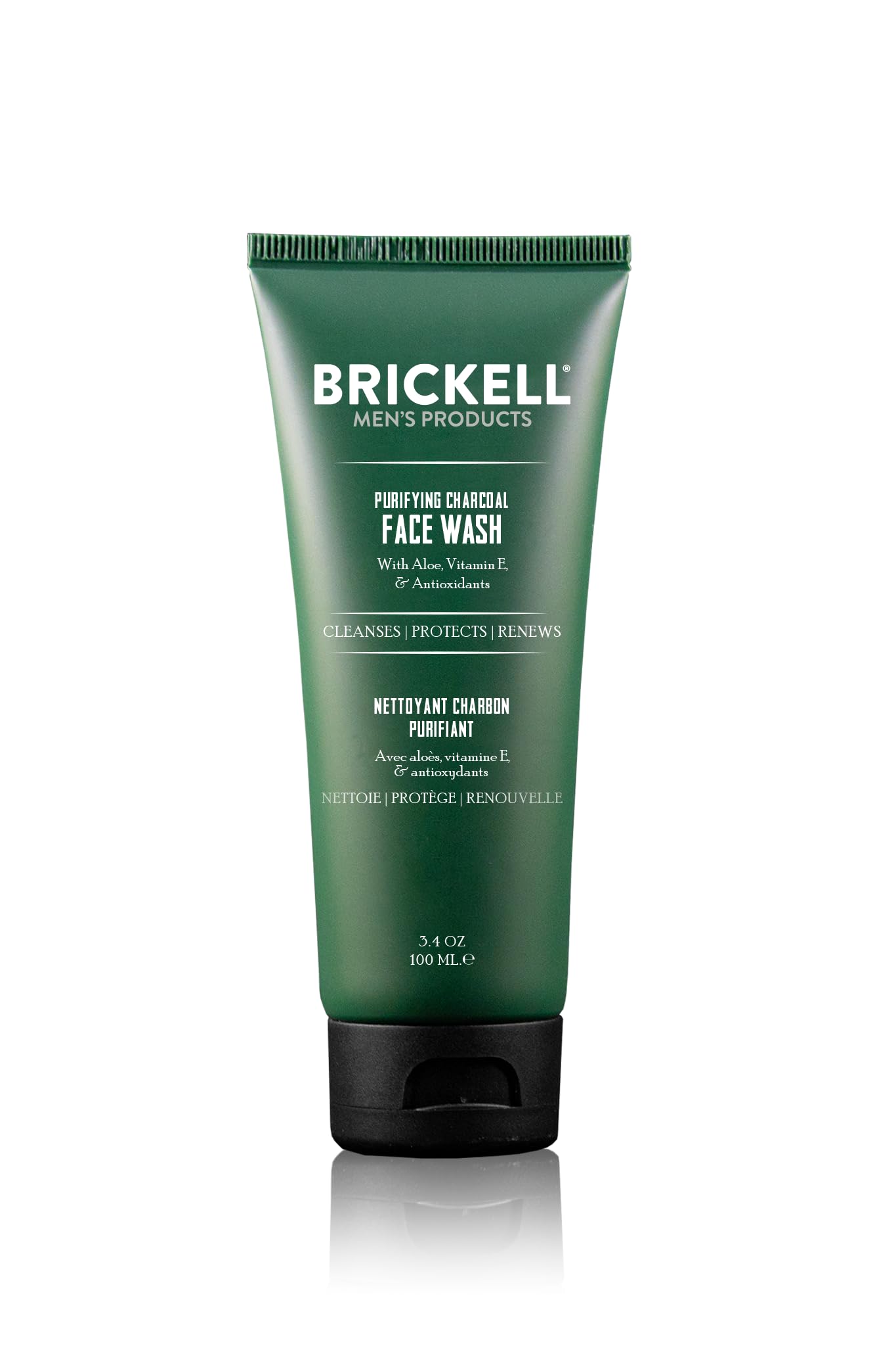 Brickell Purifiant Charbon Visage: nettoyage en profondeur des pores pour peau nette.
