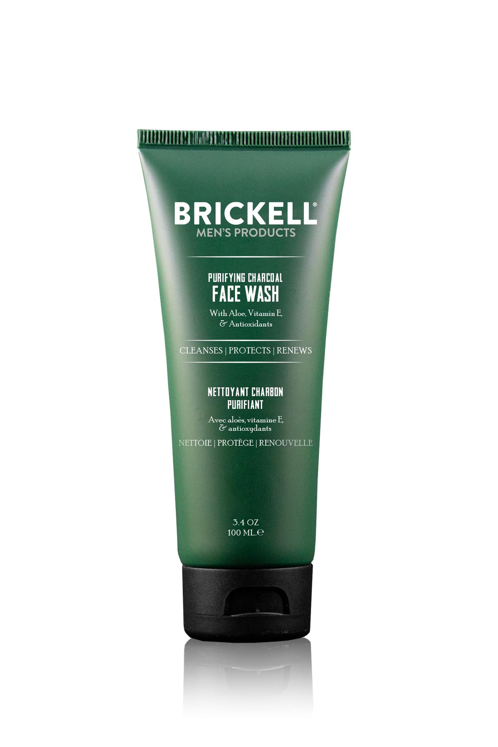 Brickell Purifiant Charbon Visage: nettoyage en profondeur des pores pour peau nette.