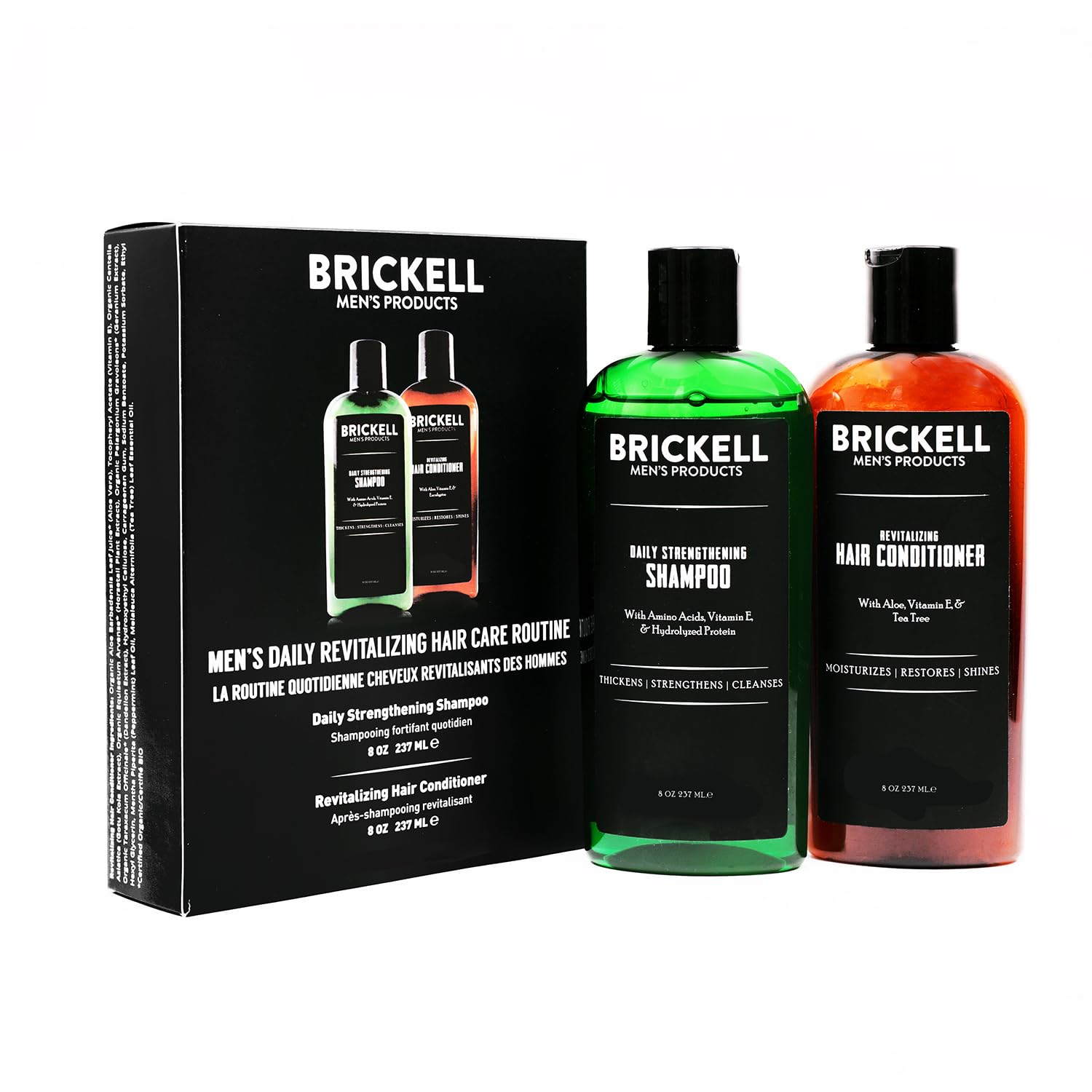 Brickell shampoing homme menthe et huile d'arbre à thé, revitalisant et stimulant.