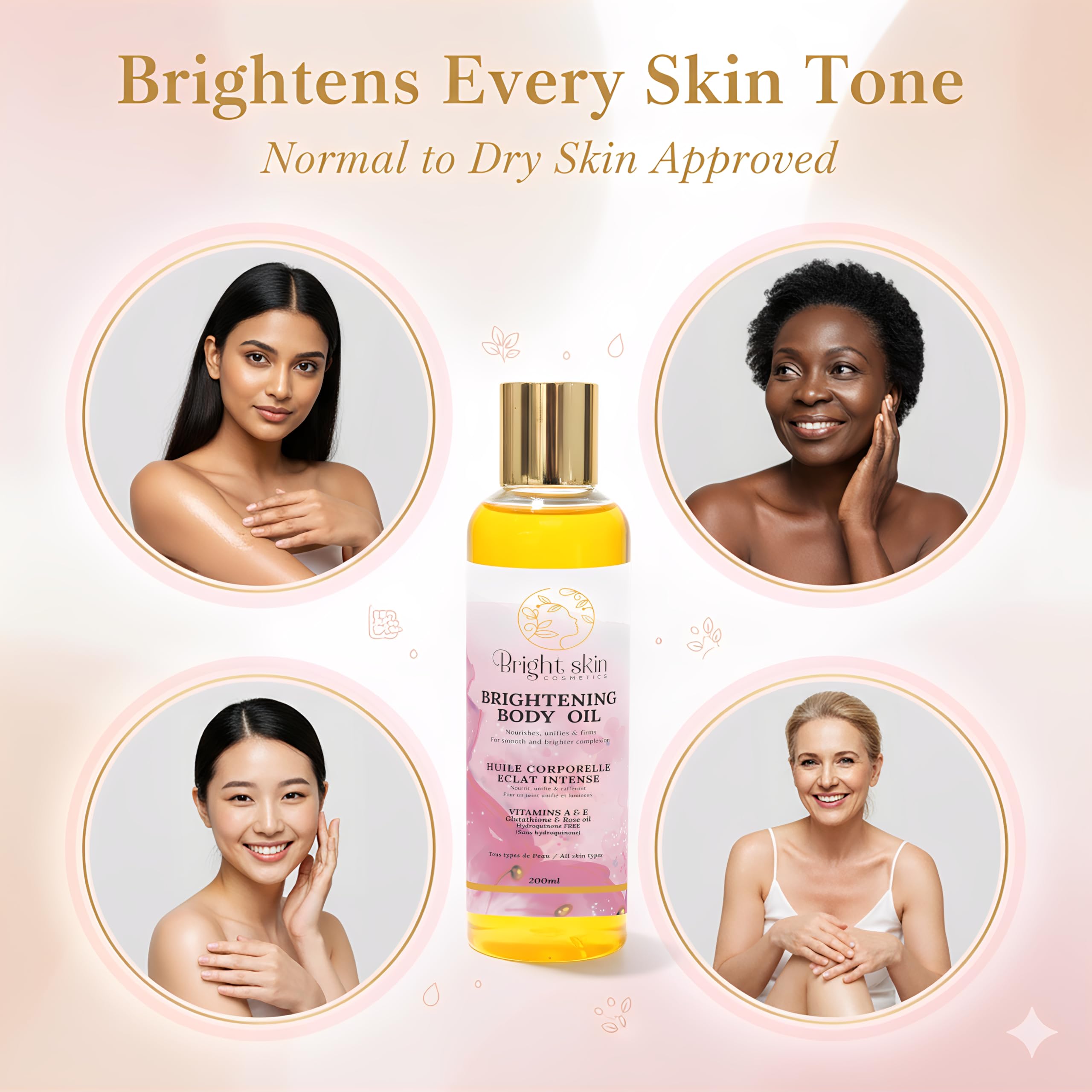 Bright Skin Cosmetics texture soyeuse, absorption rapide sans résidu gras.
