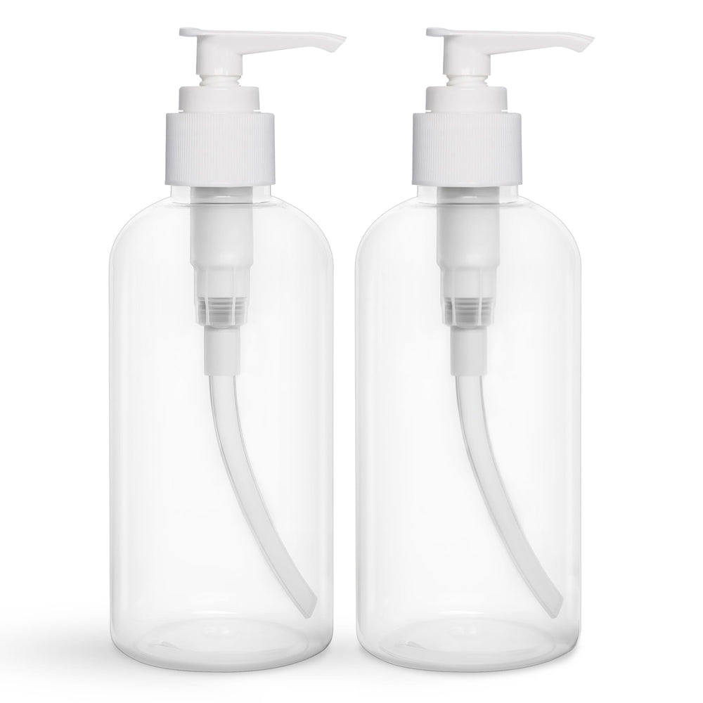 Bouteilles BRIGHTFROM avec pompe 8oz transparente, idéales pour shampoing ou gel douche