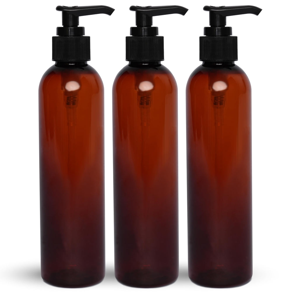 BRIGHTFROM flacon pompe lotion ambré 237 ml avec embout noir pour une utilisation précise