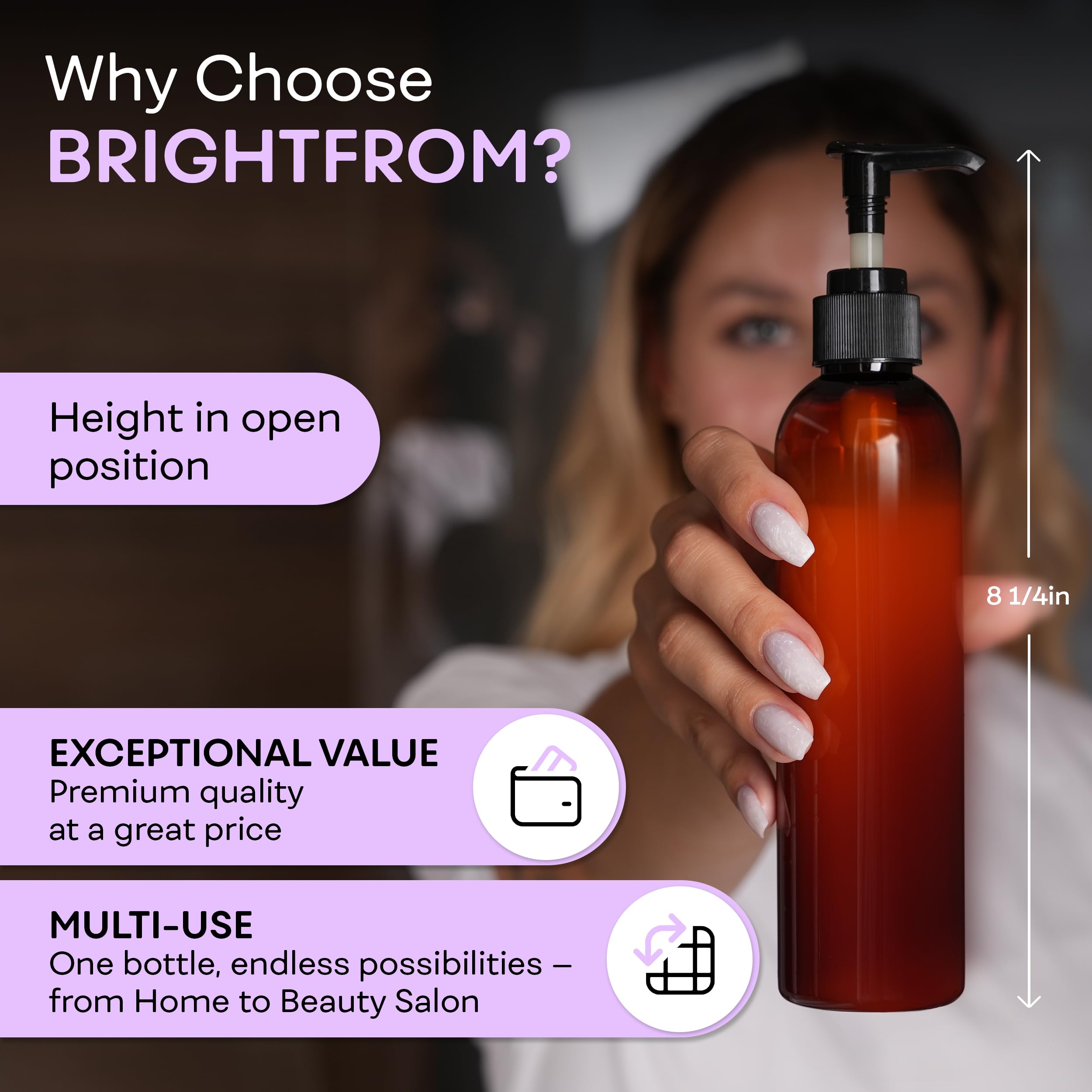 BRIGHTFROM shampoing liquide Castile compatible avec ce flacon pratique