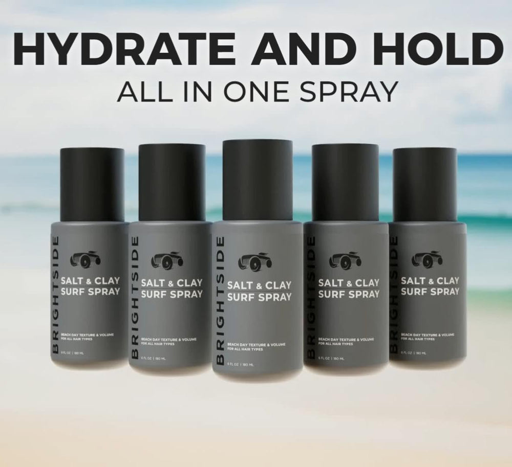 BRIGHTSIDE Salt & Clay Surf Spray: texture sur les cheveux, volume immédiat possible.