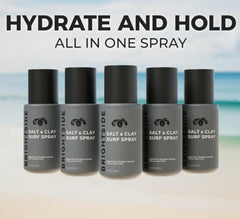 BRIGHTSIDE Salt & Clay Surf Spray: texture sur les cheveux, volume immédiat possible.