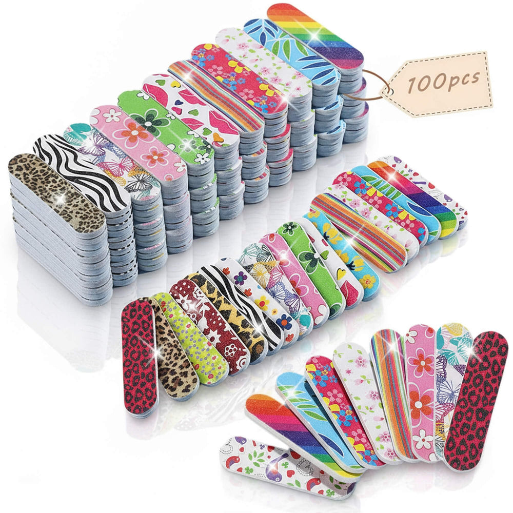 Brillantreal lime à ongles double-face, ensemble de 100 pièces pratique à domicile