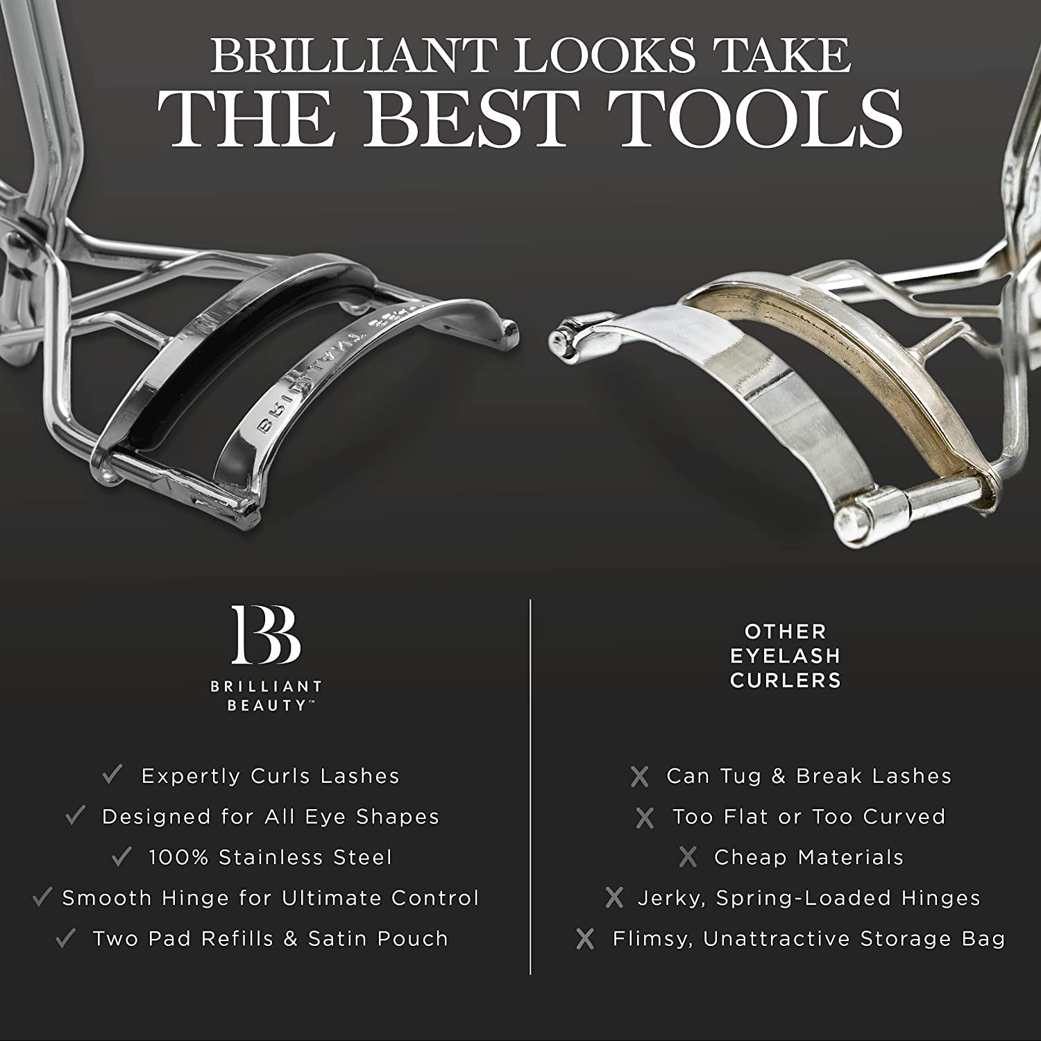 Brilliant Beauty Curleur Cils voyage compact facilite les retouches en déplacement.