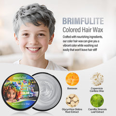 BRIMFULITE Cire argentée en vue de coiffure spikes, style rapide et durable.