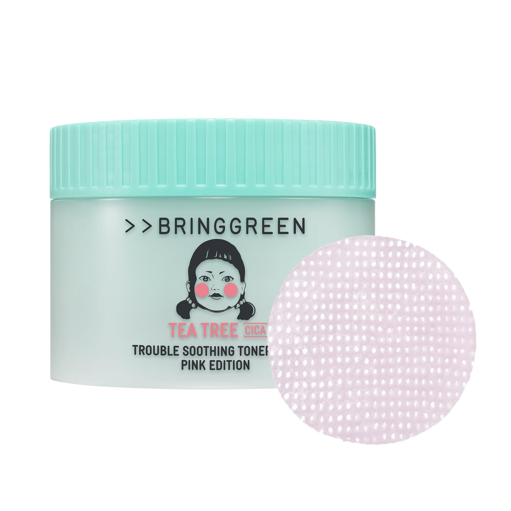 BRING GREEN coton-tonifiant édition rose Squid Game pour un apaisement ciblé.