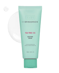 BRING GREEN Tea Tree Cica Crème – bouteille prête à hydrater et apaiser.