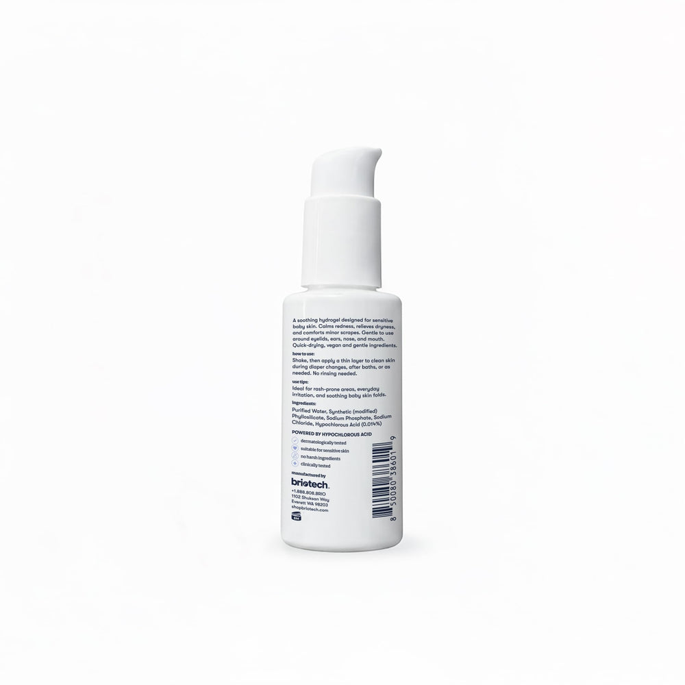 BRIOTECH on-the-go use demonstrating quick-drying relief for busy parents