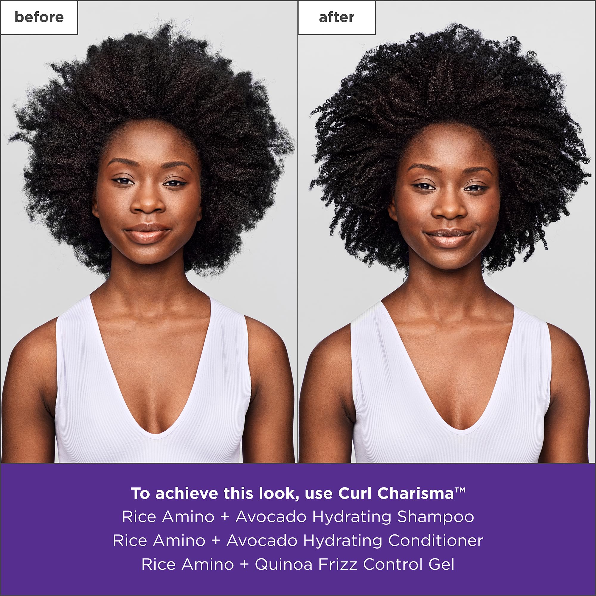 Boucles définies et rebond après l’application du Curl Charisma.