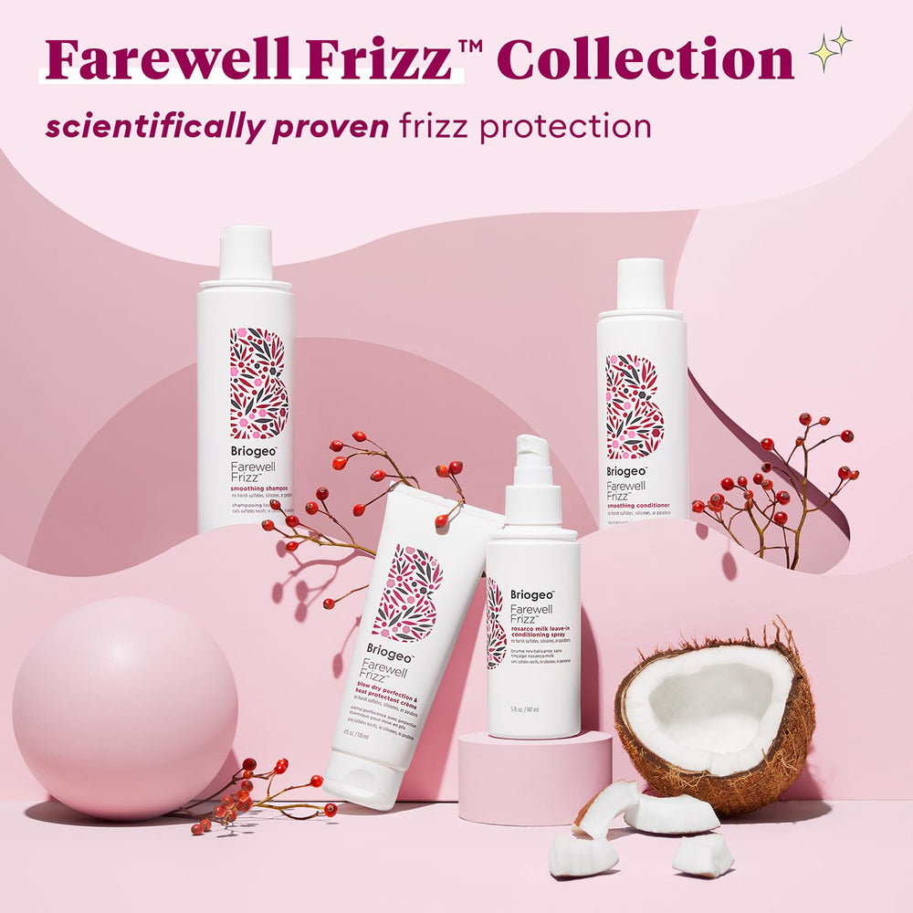 Briogeo Farewell Frizz argan oil infusion highlights nourishing conditioning for dry hair.