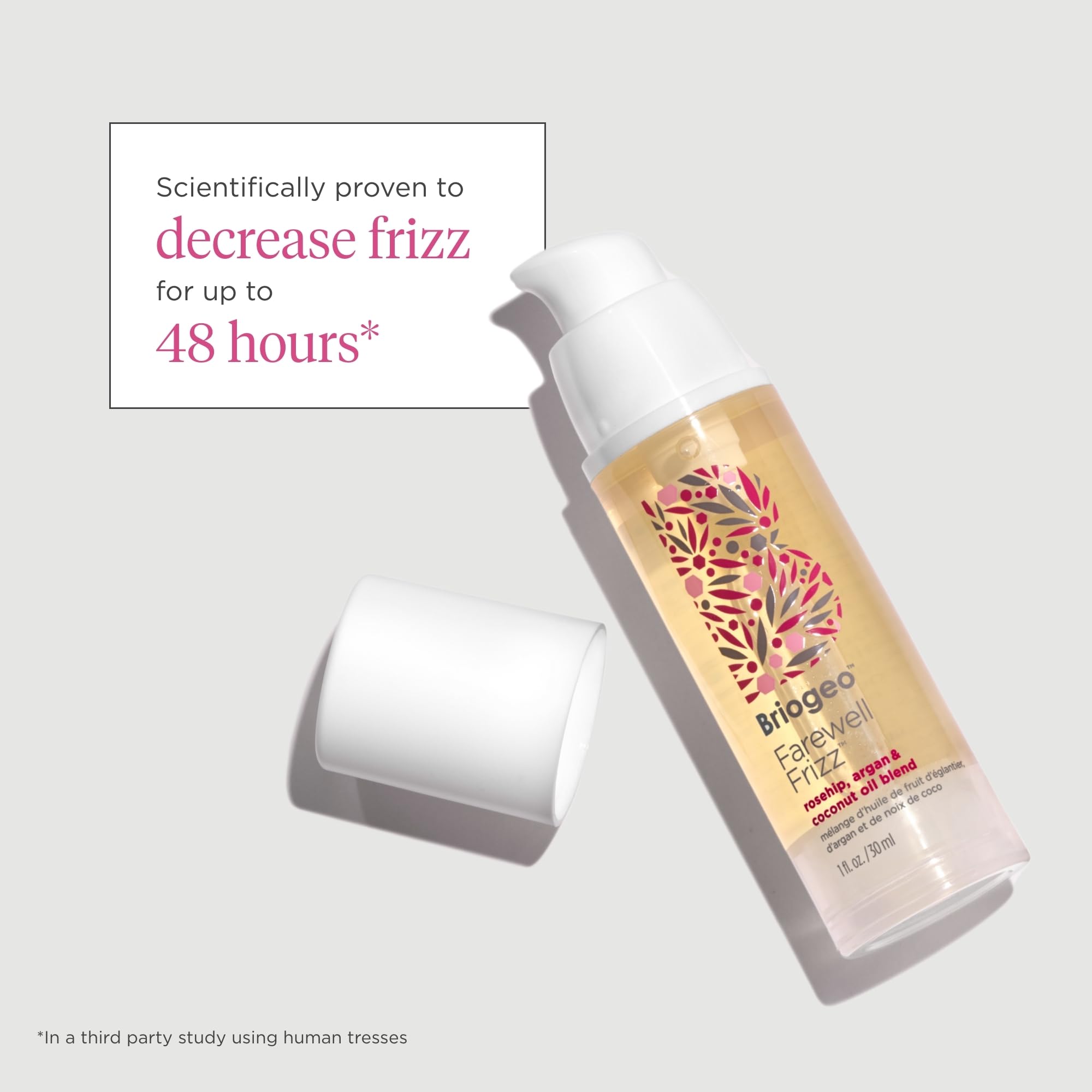 Cheveux brillants après Briogeo Farewell Frizz et finition durable