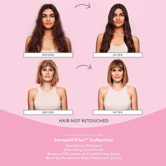 Briogeo Farewell Frizz on shelf highlighting vegan, cruelty-free branding for mindful styling.