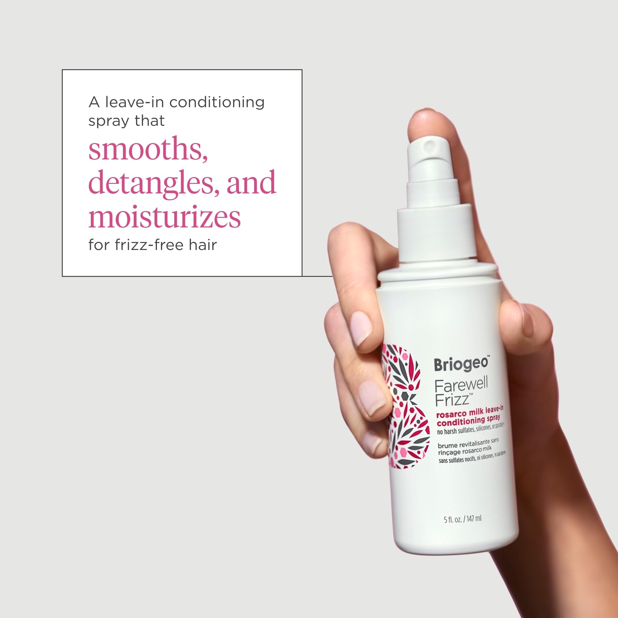 Cheveux démêlés après application du spray Briogeo
