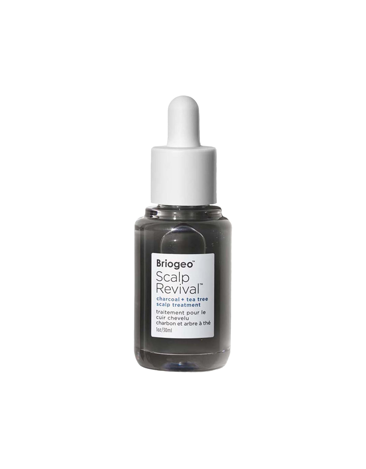 Briogeo Scalp Revival montre la bouteille avec charbon actif purifiant
