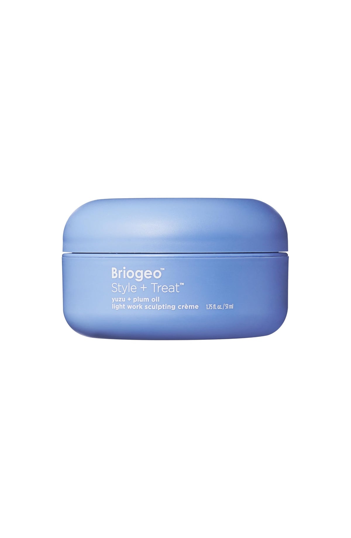 Briogeo Style + Treat Yuzu + Plum Oil – bouteille prête pour une coiffure légère et flexible.