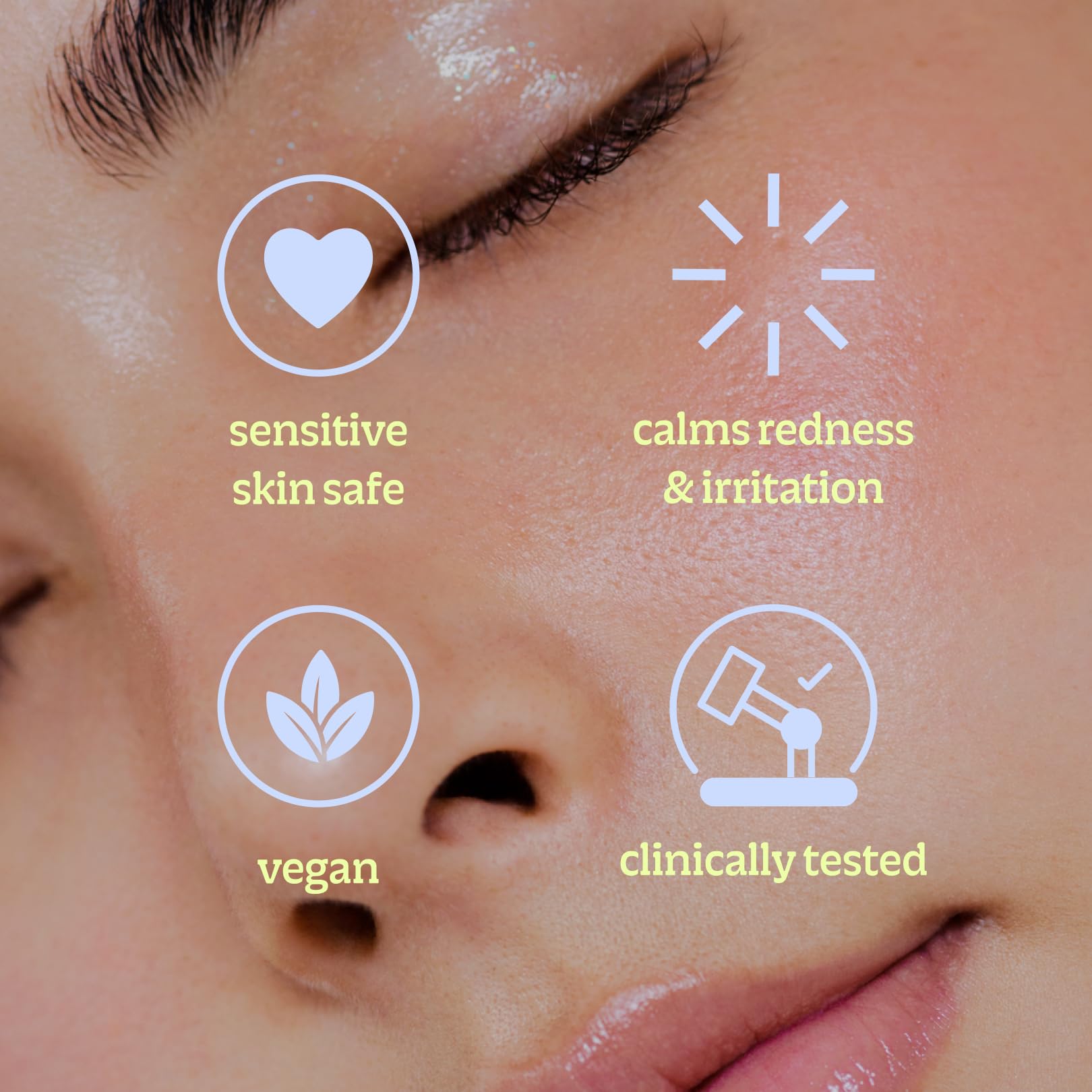 BRIOTECH Eyelid Cleanser cotton pad during gentle cleansing.