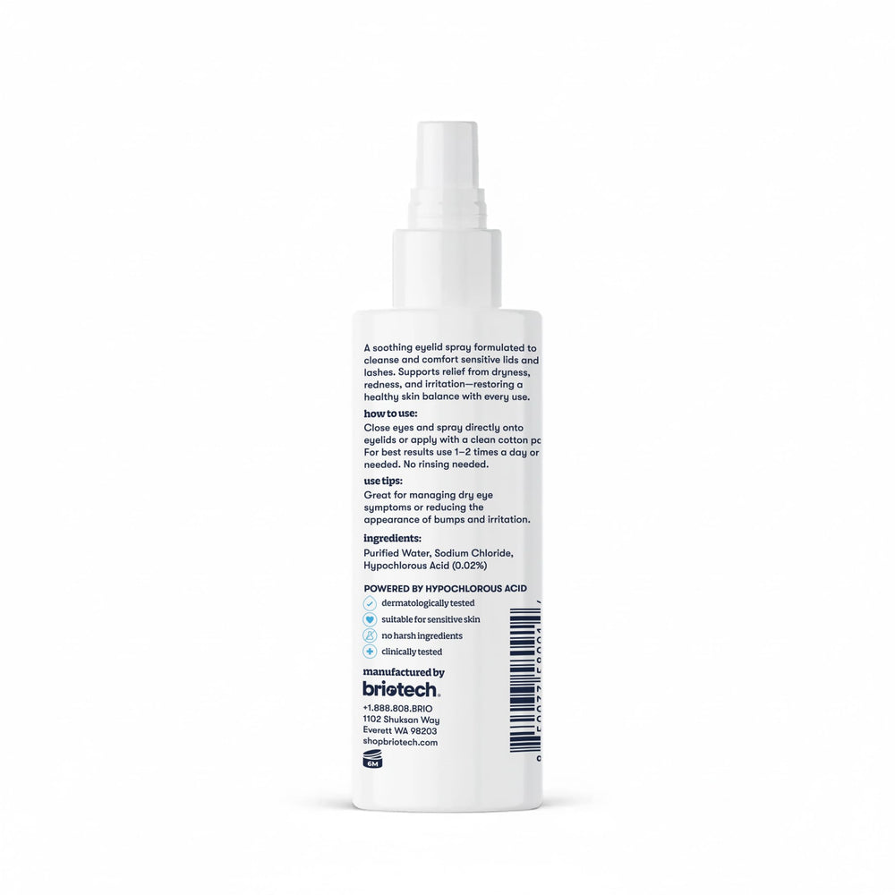 BRIOTECH Eyelid Cleanser ingredients emphasize two simple components.