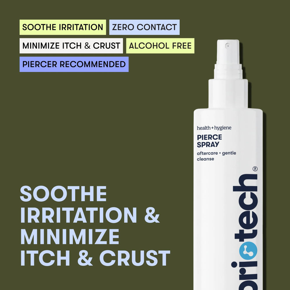 BRIOTECH HOCl piercing spray nozzle close-up for gentle irritation relief after piercing
